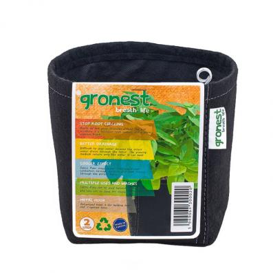Gronest 2 л, горшок текстильный квадратный, 12x12xh14cm, аналог Smart Pot, Growbag